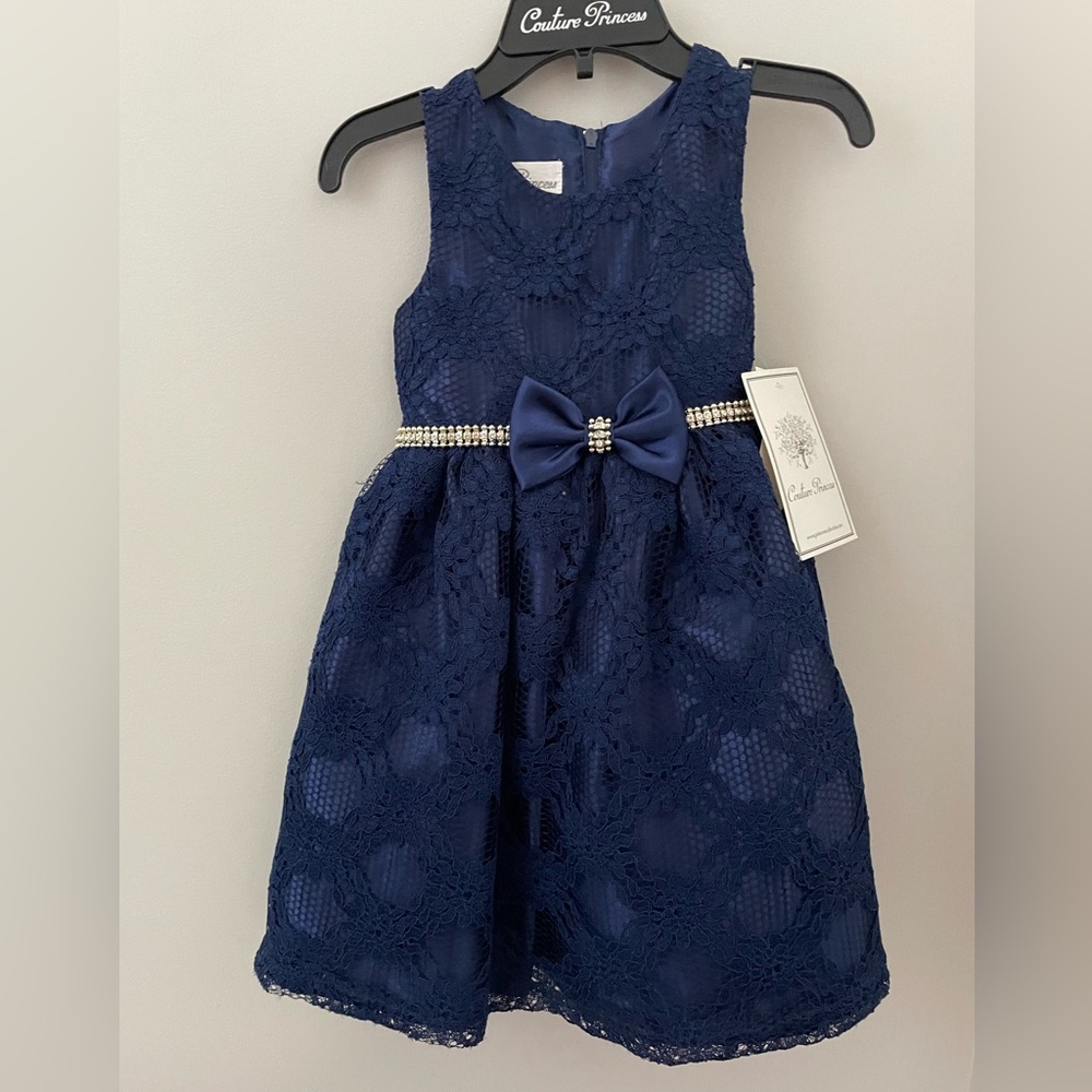 NWT: Navy blue toddler girl dress